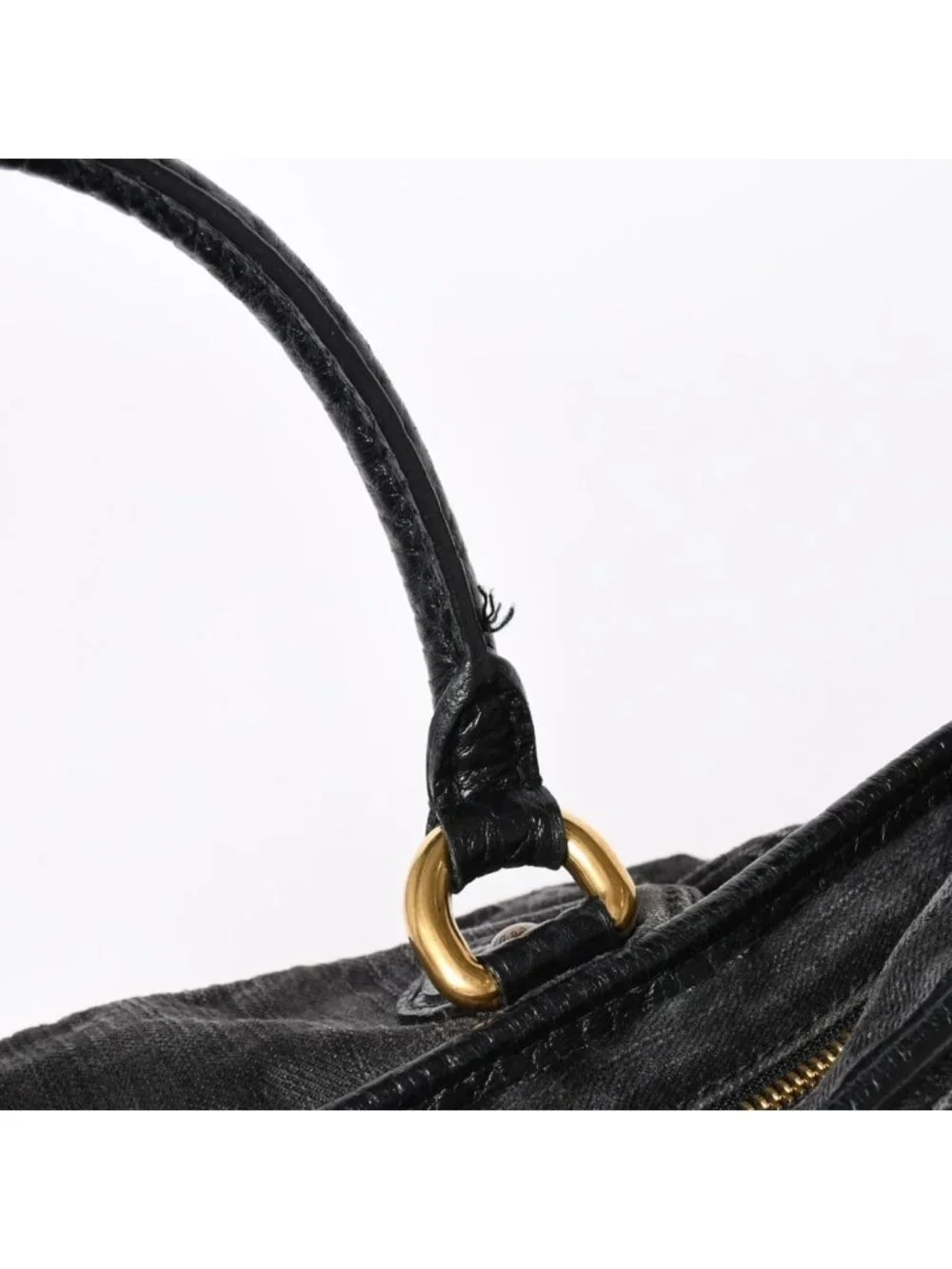 Louis Vuitton Handbag Monogram Denim Neo Cabby GM Black Leather 2-Way